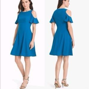 NWT White House Black Market Cold Shoulder Fit & Flare Dress